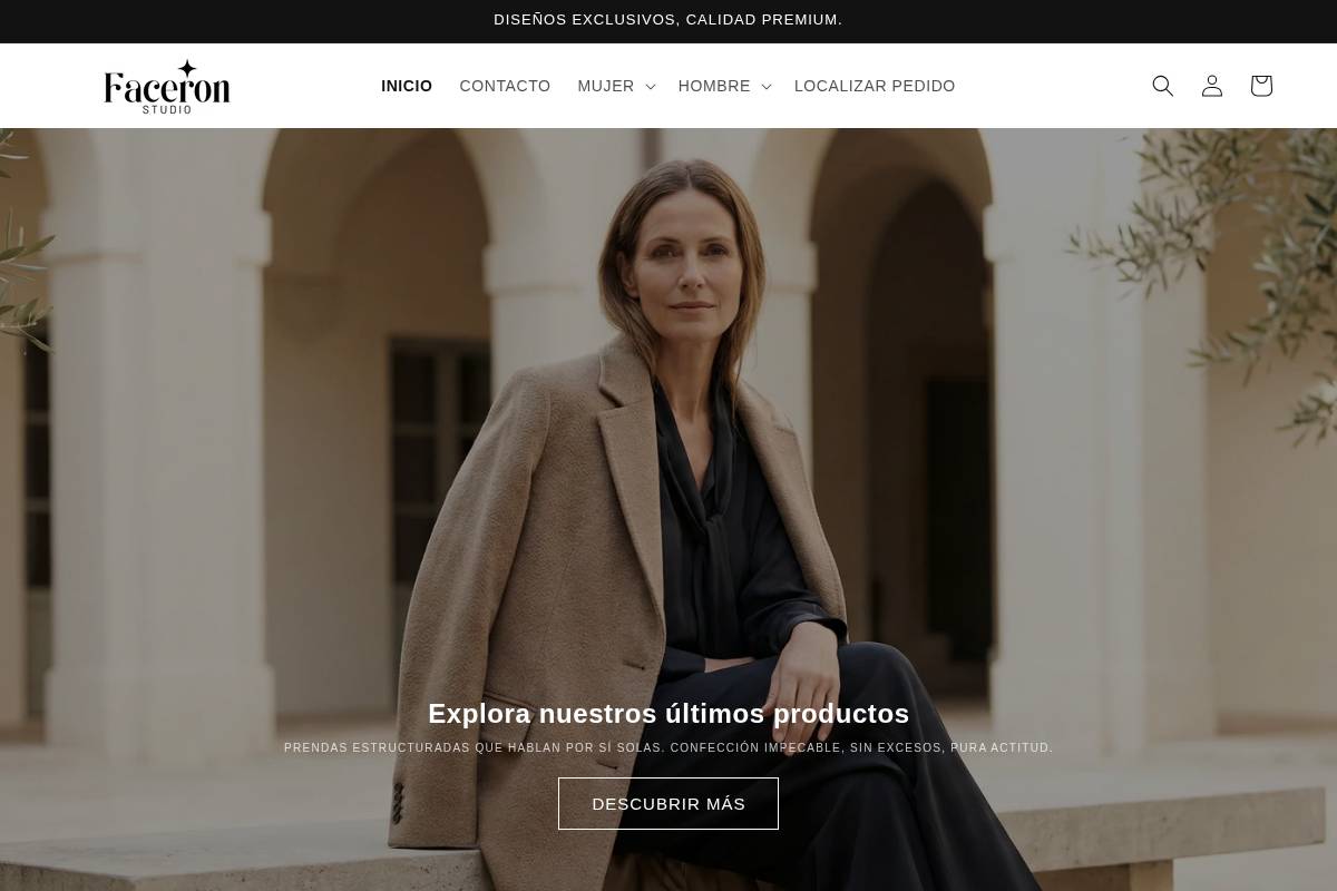 faceron.com homepage screenshot