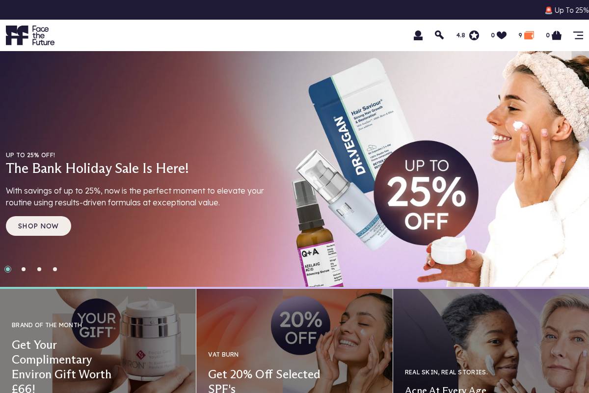 Face the Future homepage screenshot