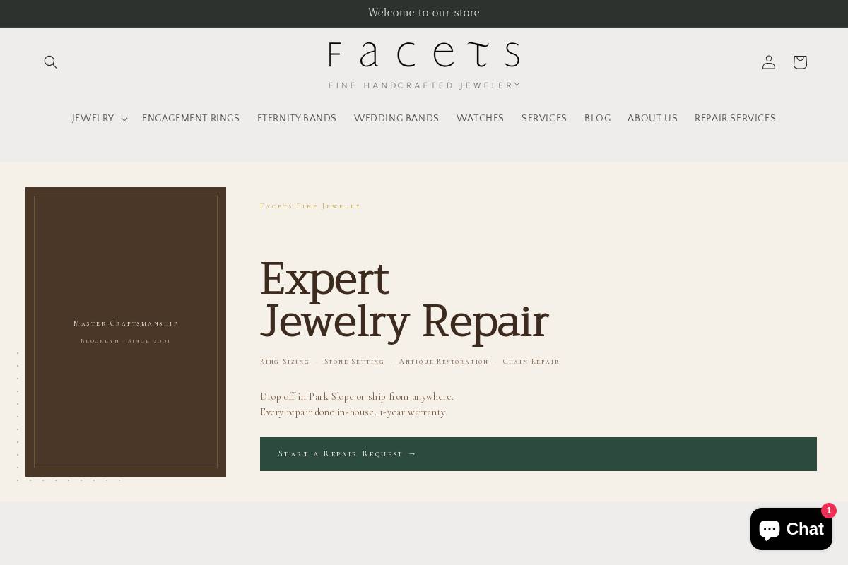 facetsny.com homepage screenshot