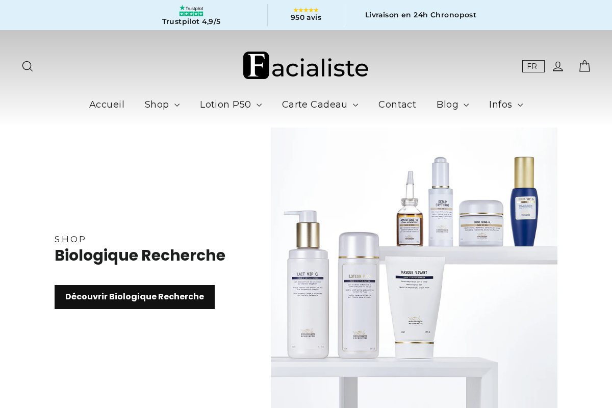 Facialiste.com homepage screenshot