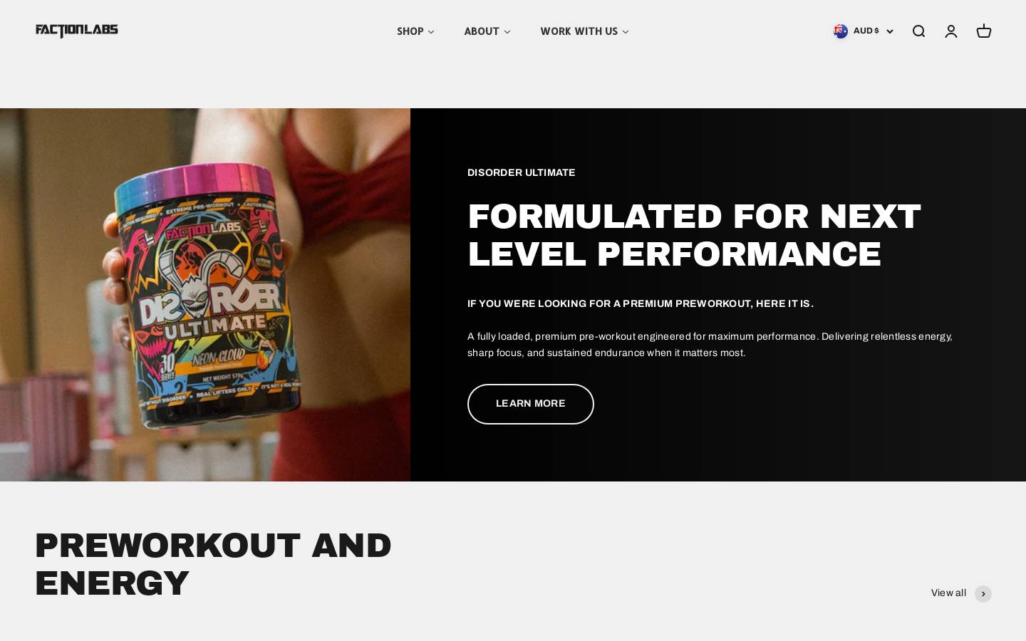 Faction Labs homepage screenshot