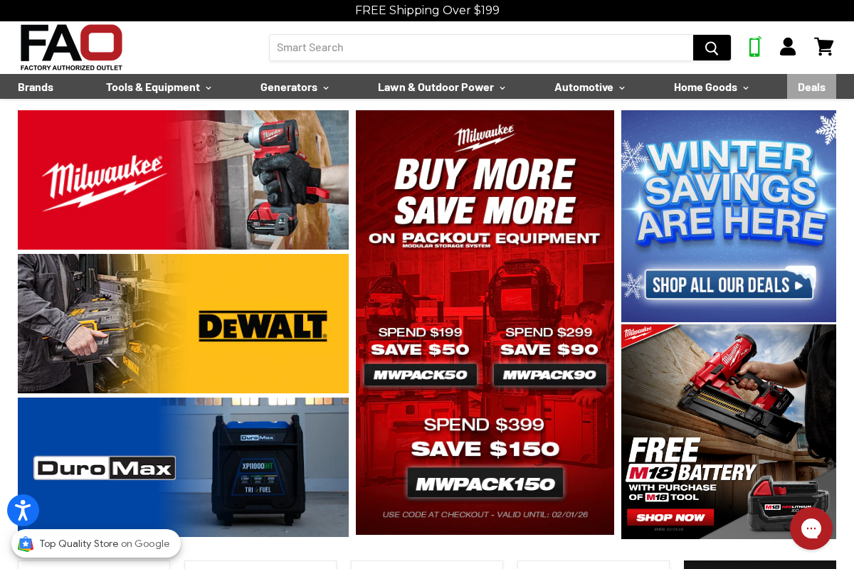 Factory Authorized Outlet homepage screenshot
