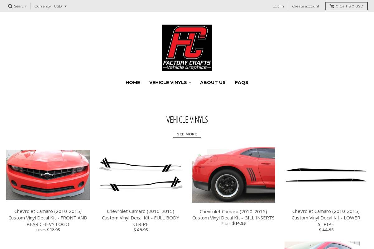 factorycrafts.com homepage screenshot