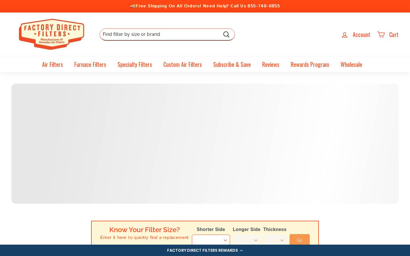 Factory Direct Filters homepage screenshot