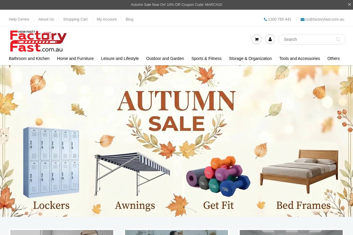 FactoryFast homepage screenshot