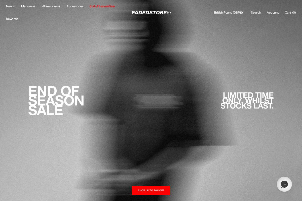 FADEDSTORE © homepage screenshot