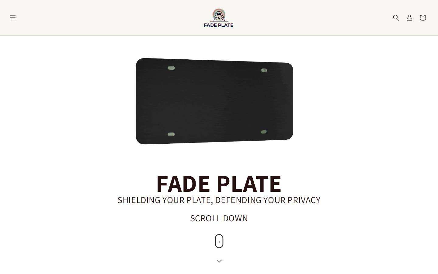 fadeplate.com homepage screenshot