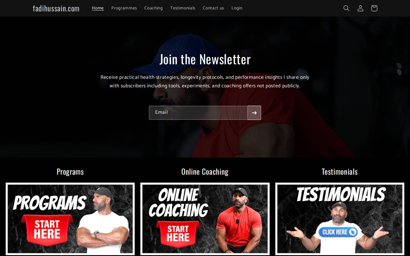 fadihussain.com homepage screenshot