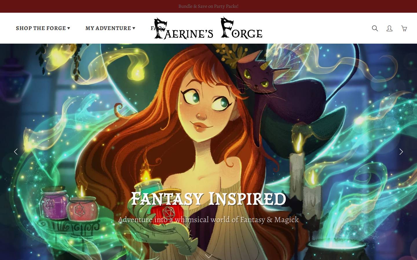 faerinesforge.com homepage screenshot