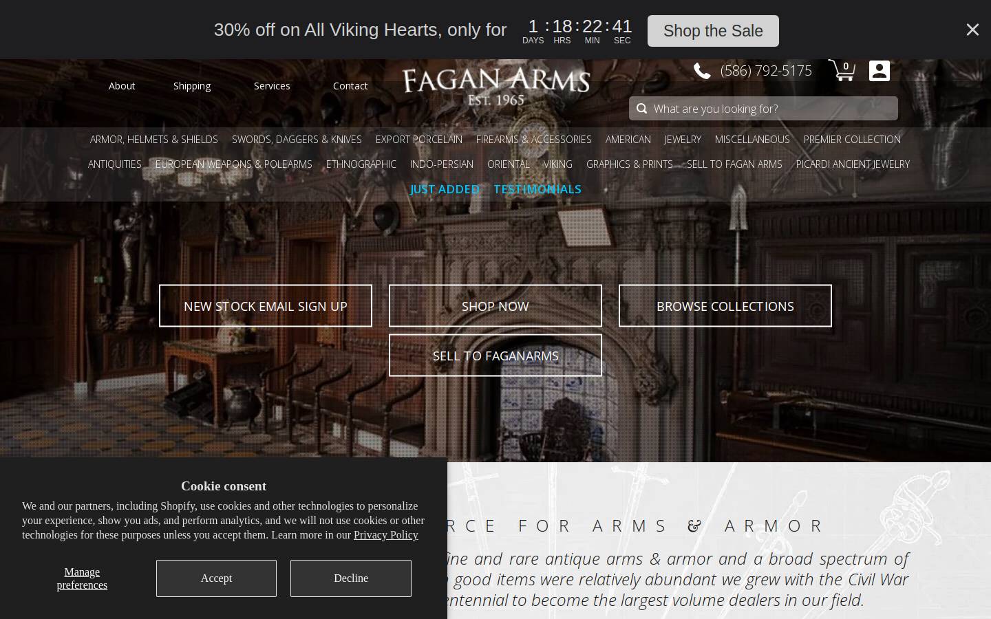 faganarms.com homepage screenshot