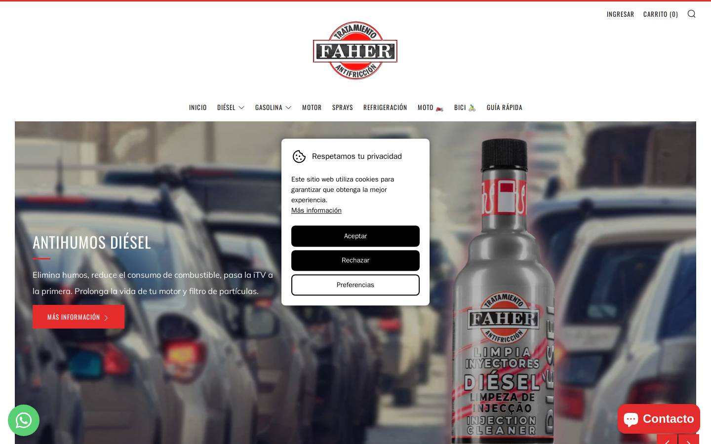faher.com homepage screenshot