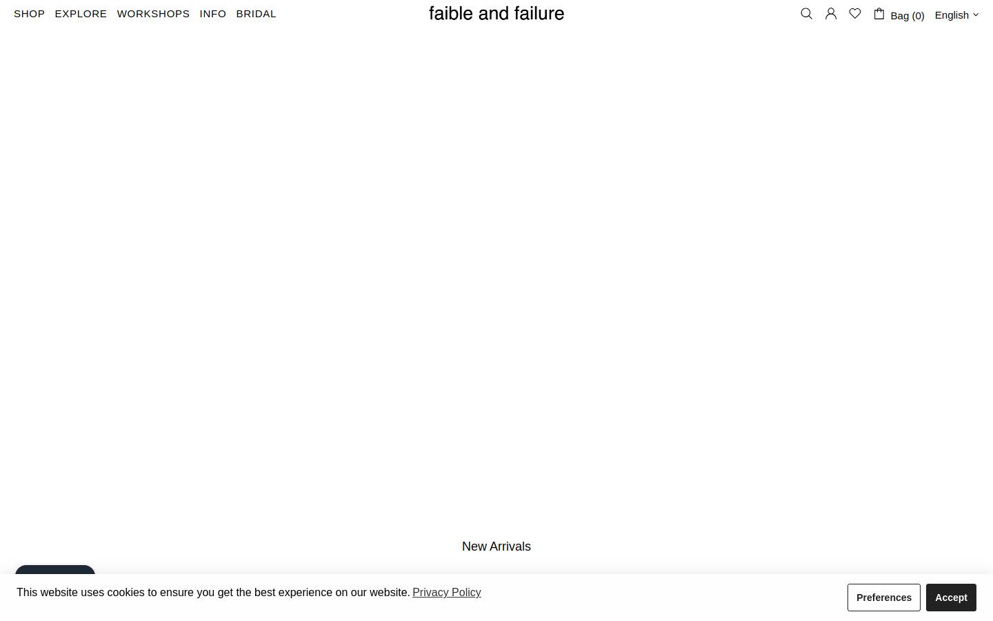 faibleandfailure.com homepage screenshot