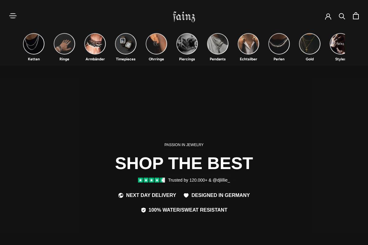 fainz® homepage screenshot