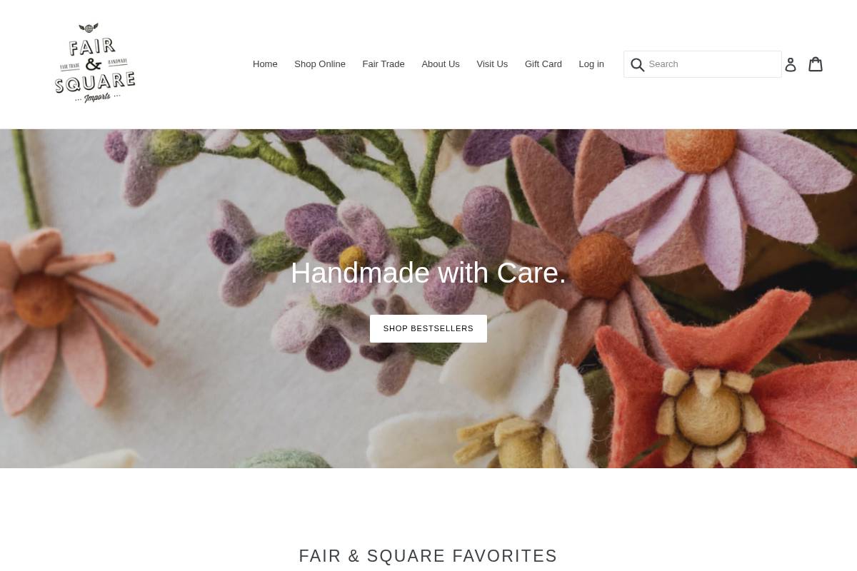 fairandsquareimports.com homepage screenshot