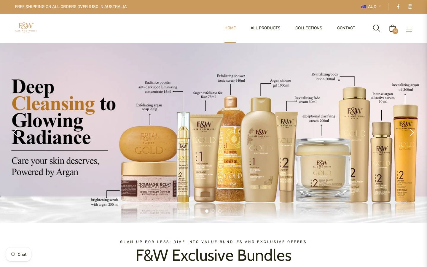 fairandwhite.com.au homepage screenshot