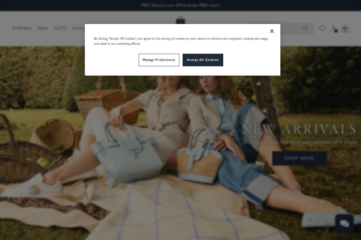 Fairfax & Favor homepage screenshot