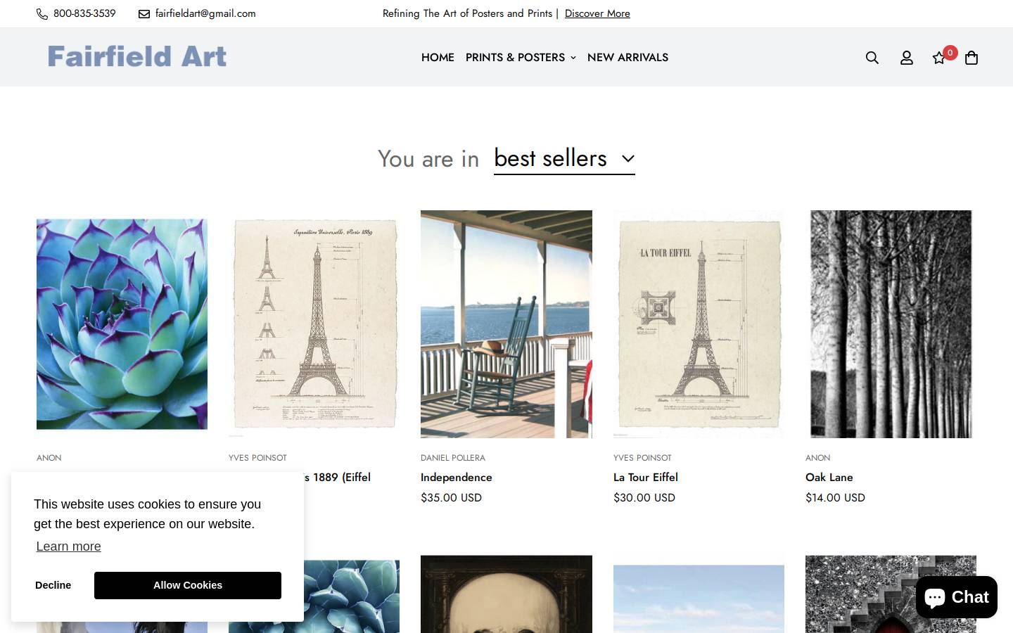 fairfieldartpub.com homepage screenshot