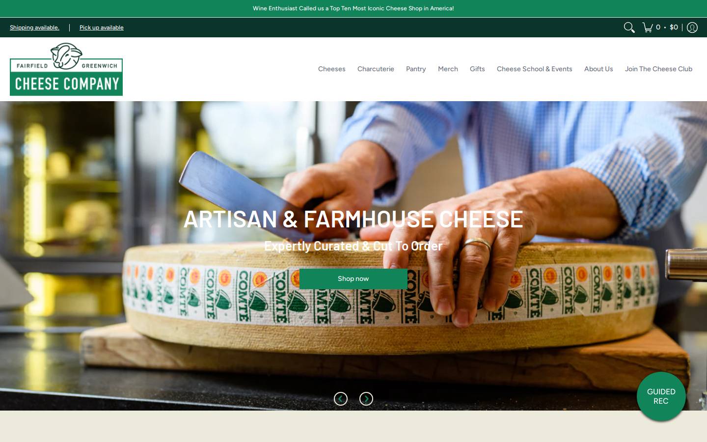 fairfieldcheese.com homepage screenshot