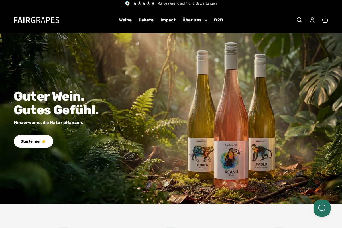 FairGrapes homepage screenshot