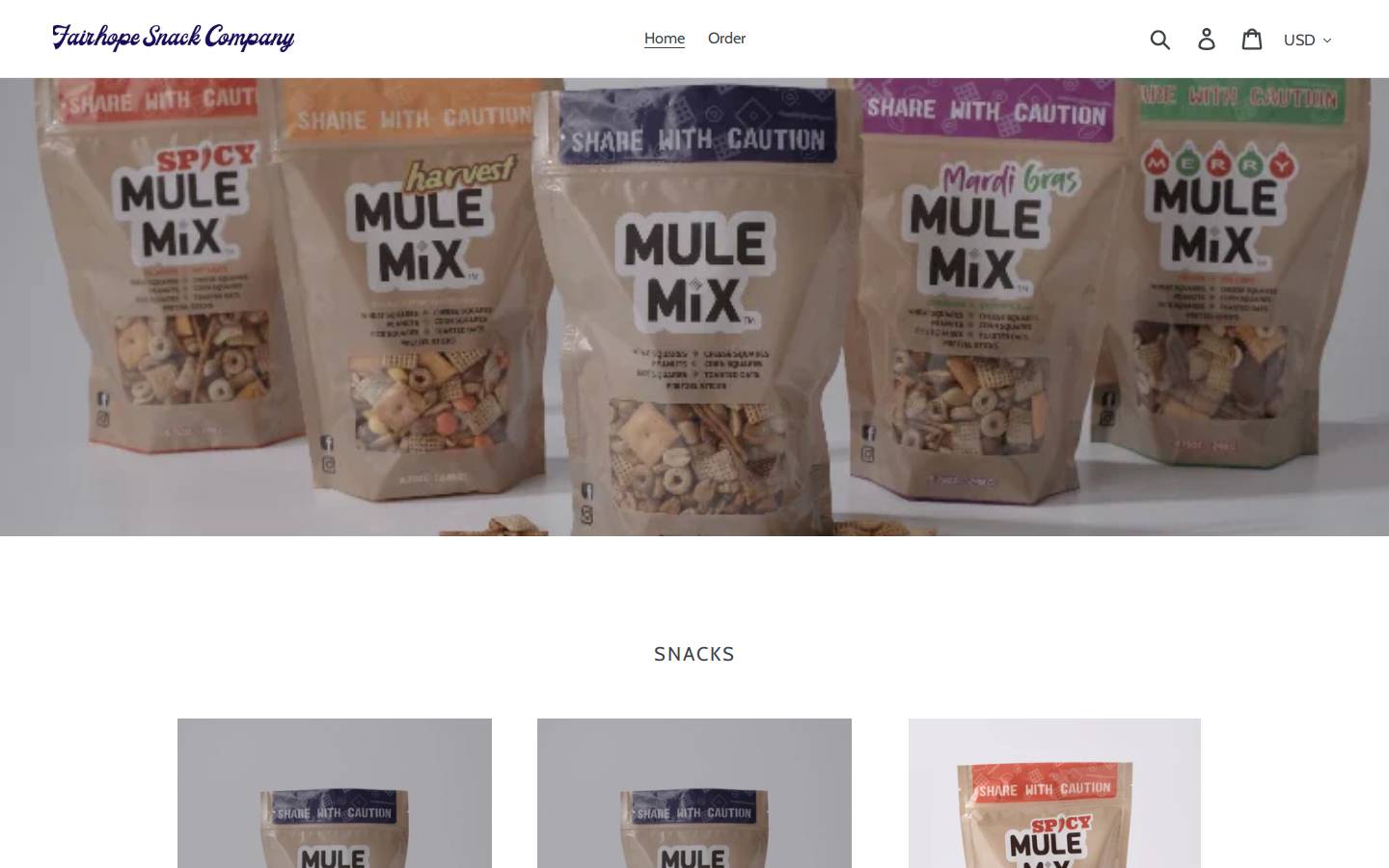 fairhopesnackcompany.com homepage screenshot
