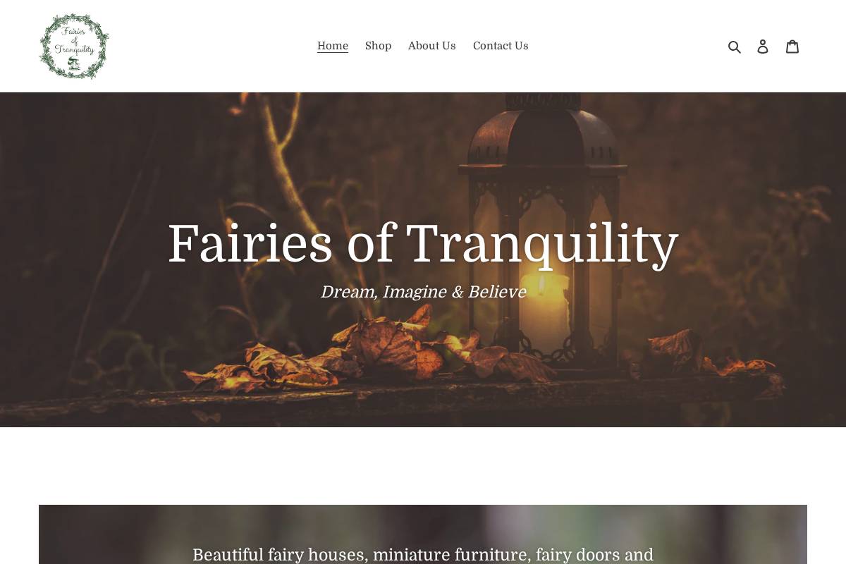 fairiesoftranquility.com homepage screenshot