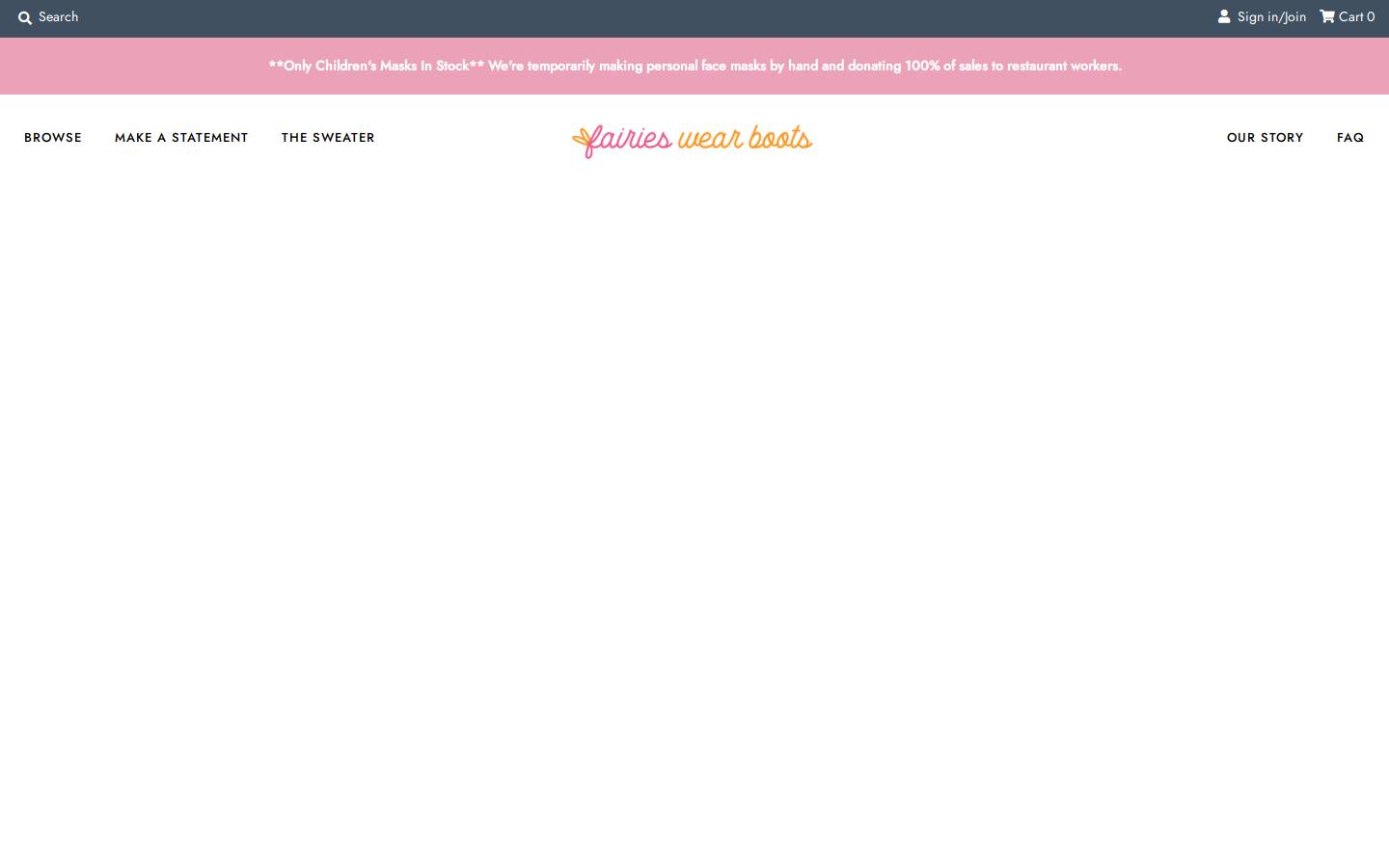 fairieswearboots.com homepage screenshot