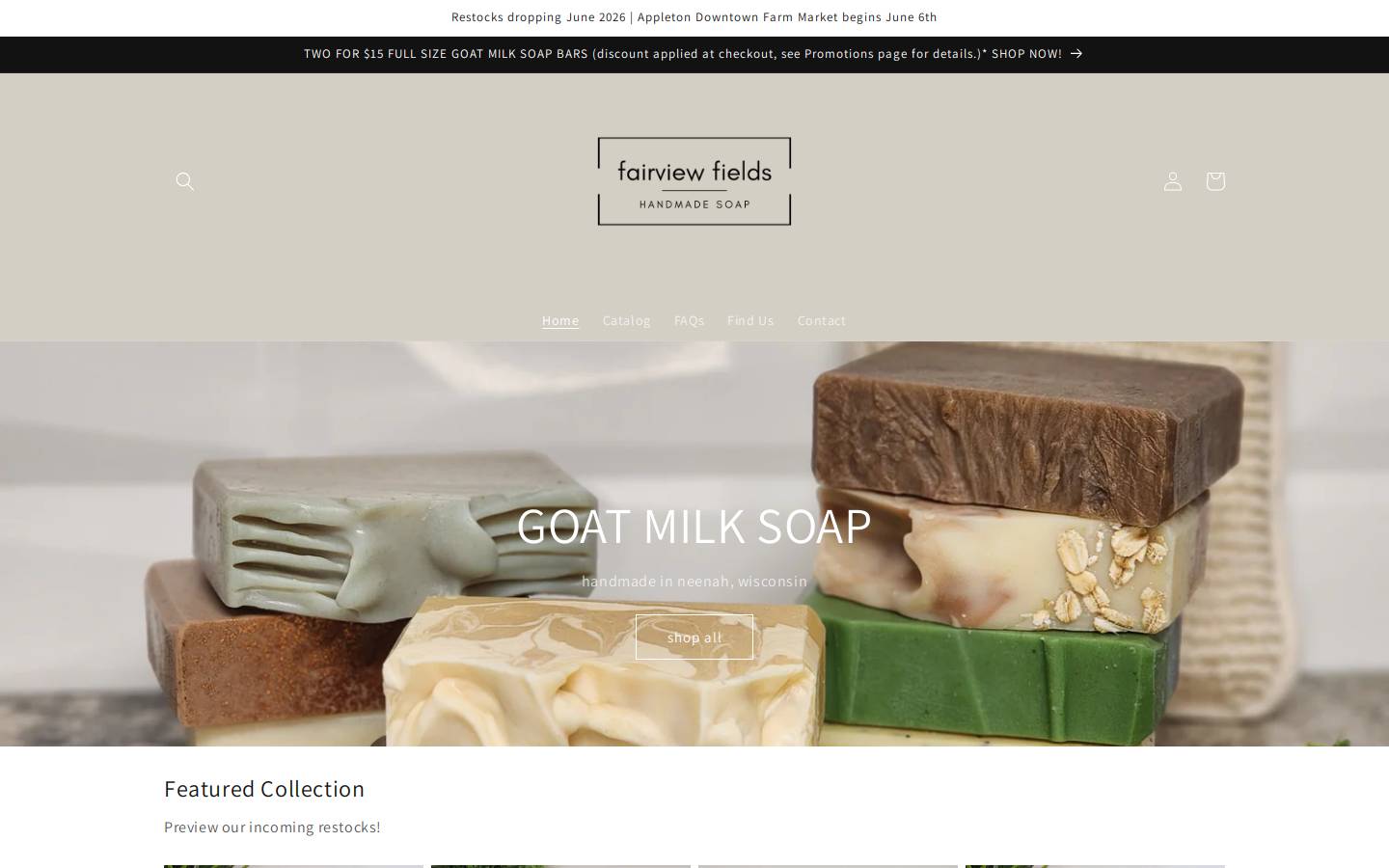 fairviewfields.com homepage screenshot