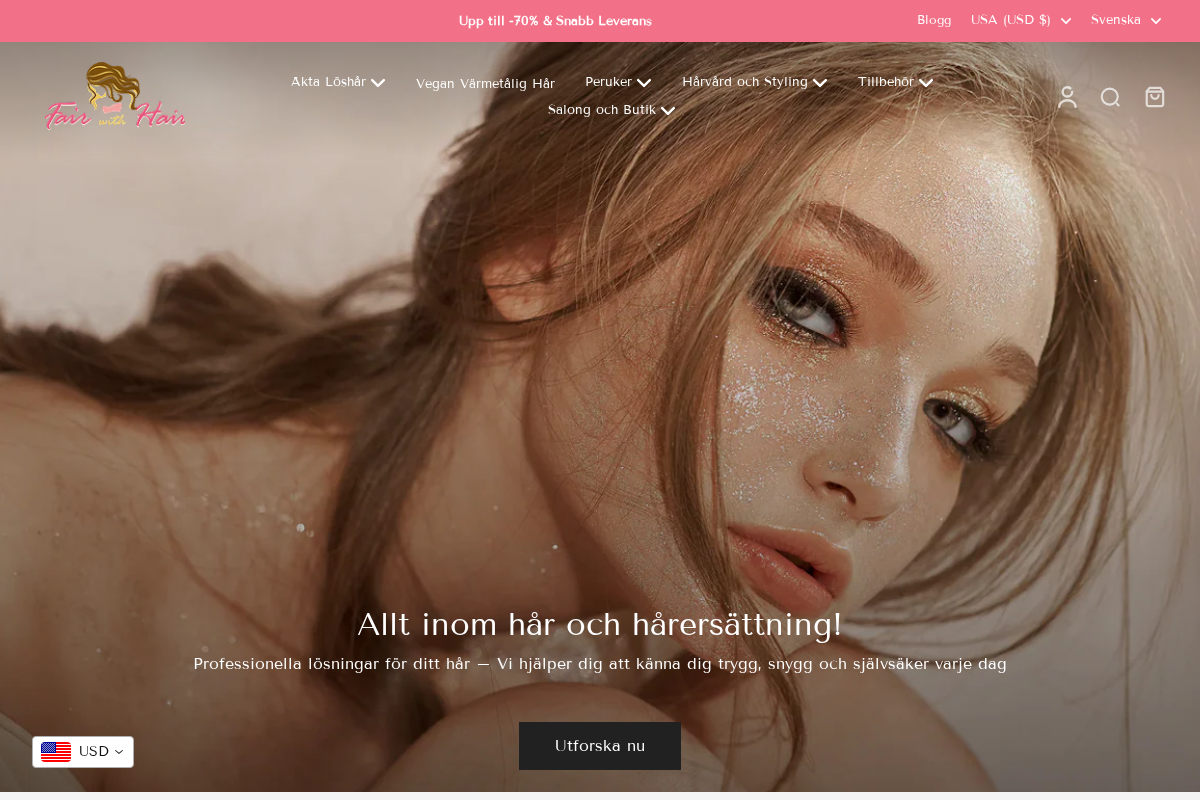 Fair with hair homepage screenshot