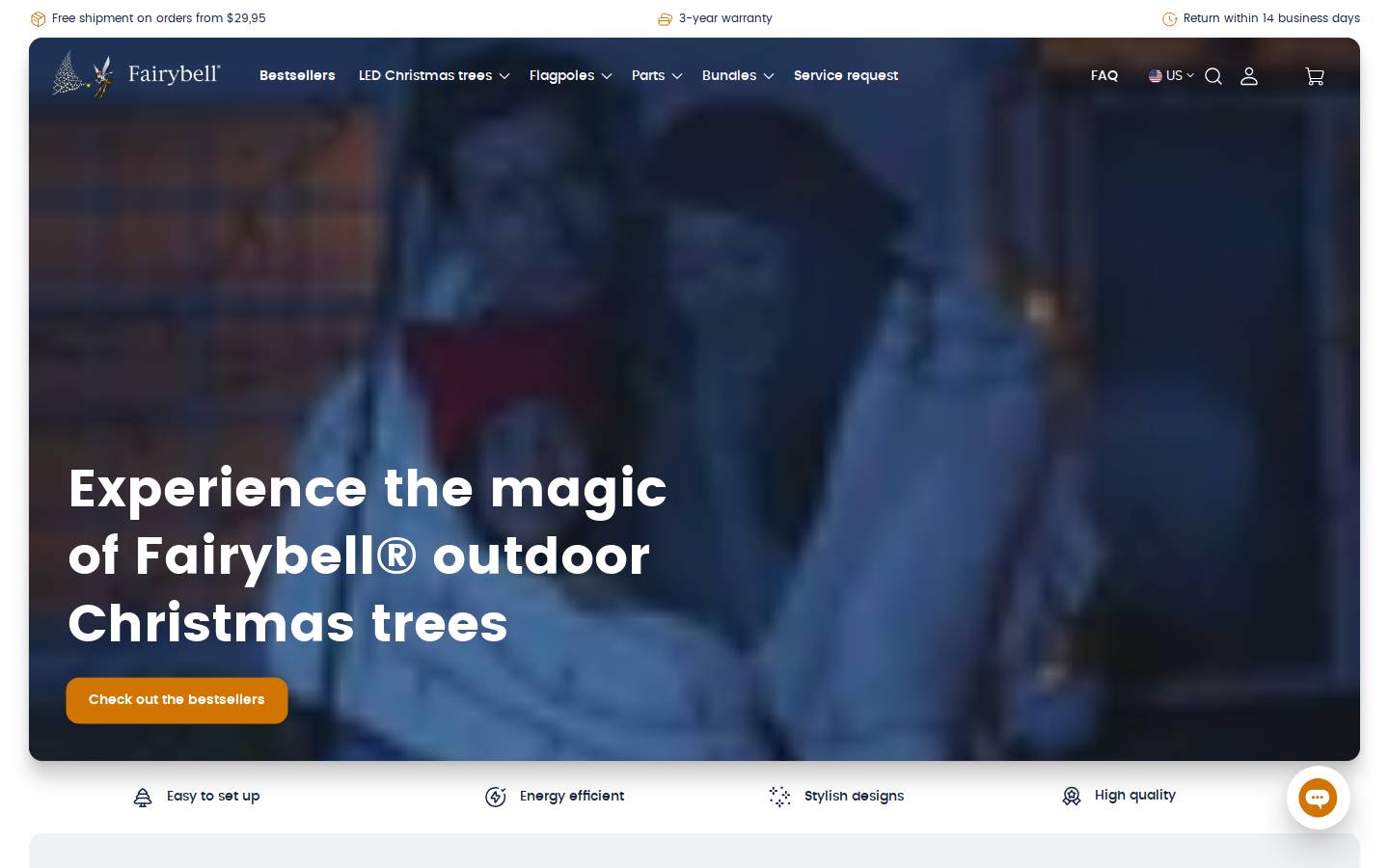 Fairybell homepage screenshot