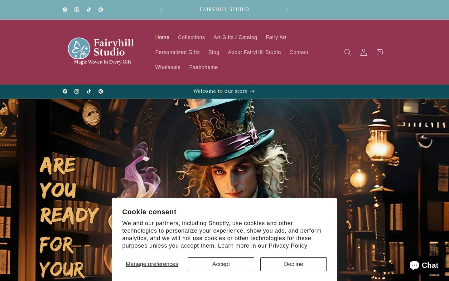 fairyhillstudio.com homepage screenshot
