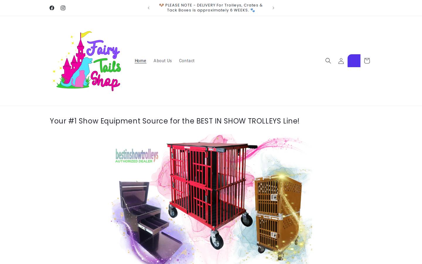 fairytailsshop.com homepage screenshot
