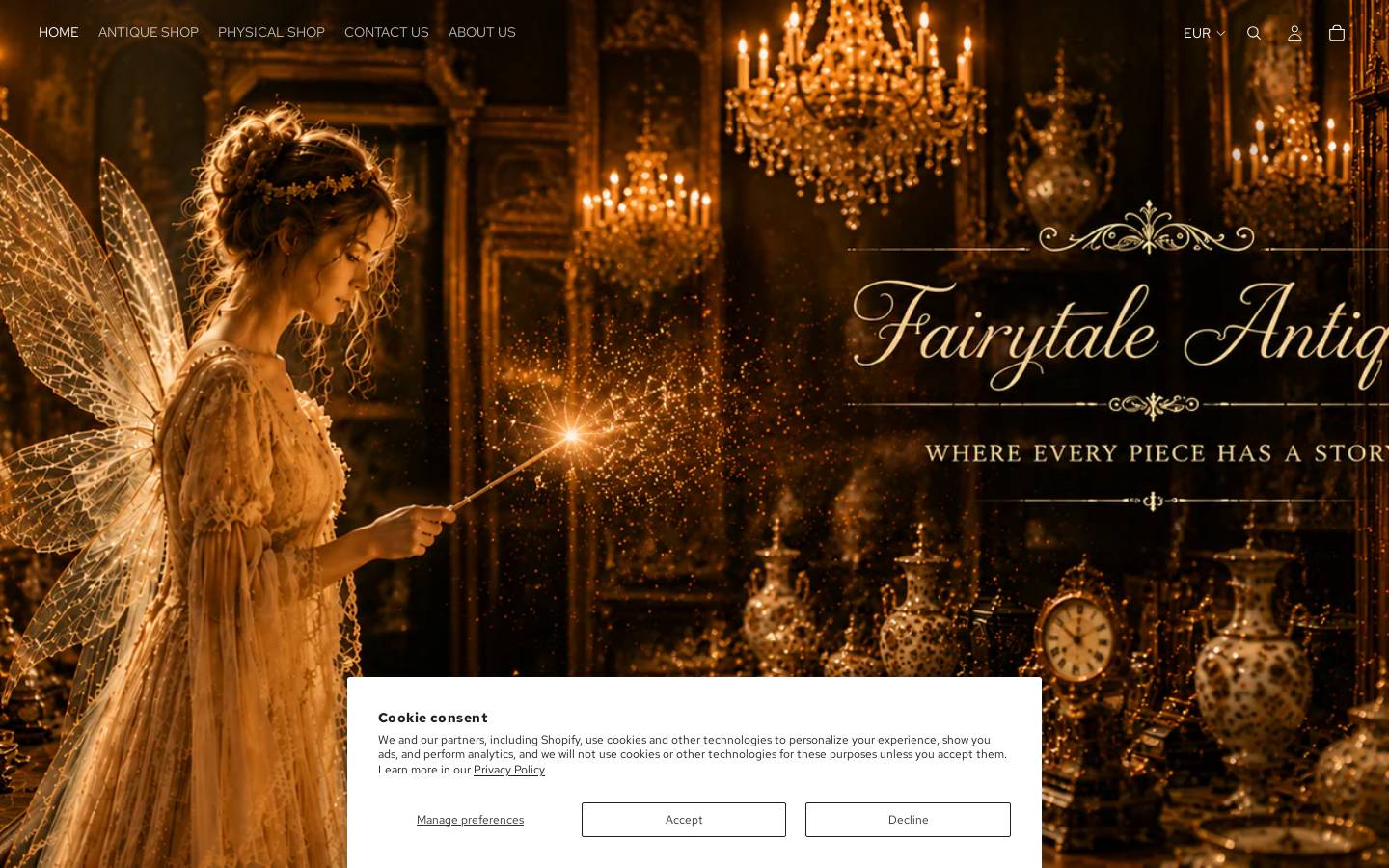 fairytale-antiques.com homepage screenshot