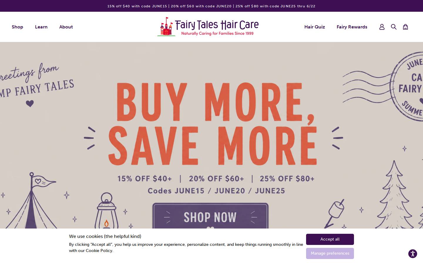 FairyTales homepage screenshot