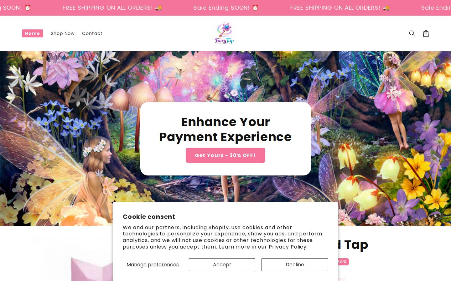 fairytapwand.com homepage screenshot
