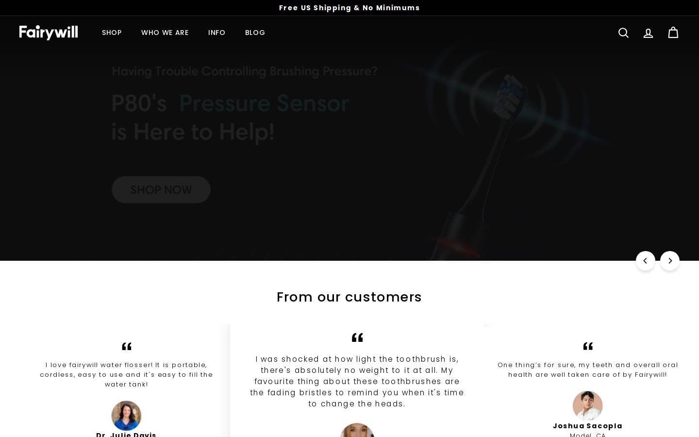 Fairywill homepage screenshot