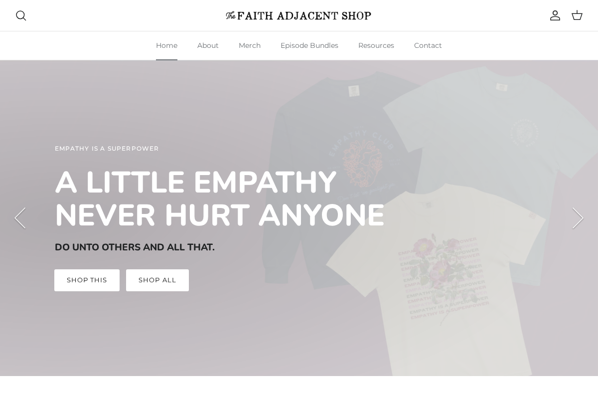 faithadjacent.shop homepage screenshot