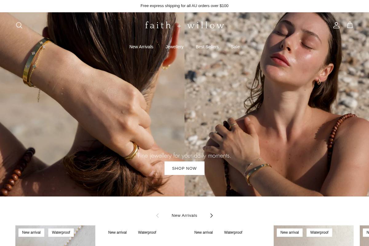 faithandwillow.com homepage screenshot