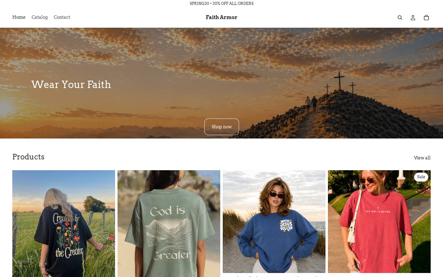 faitharmor.shop homepage screenshot