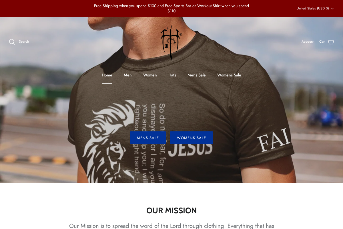 Faith Clothing homepage screenshot