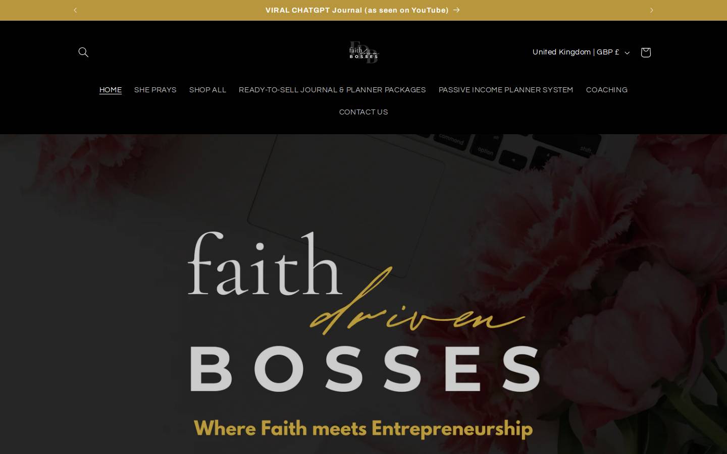 faithdrivenbosses.com homepage screenshot