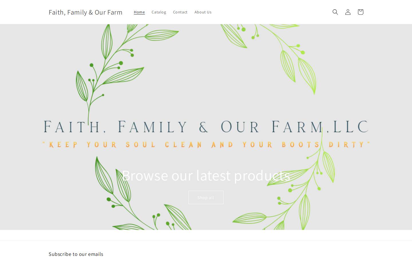 faithfamilyandourfarm.com homepage screenshot