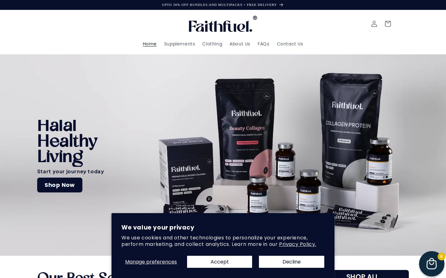 Faithfuel homepage screenshot