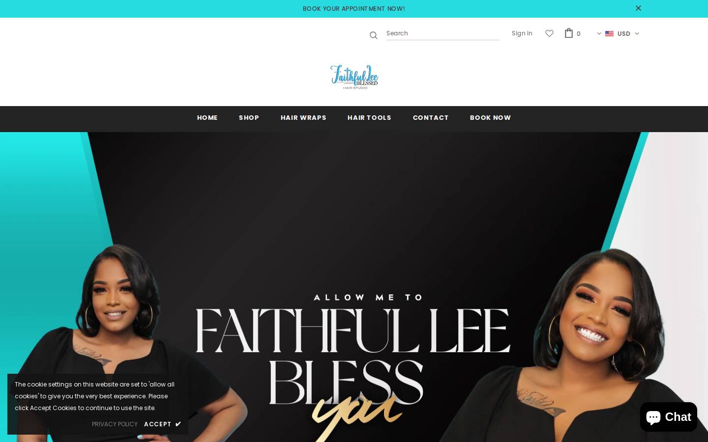 faithfulleeblessed.com homepage screenshot