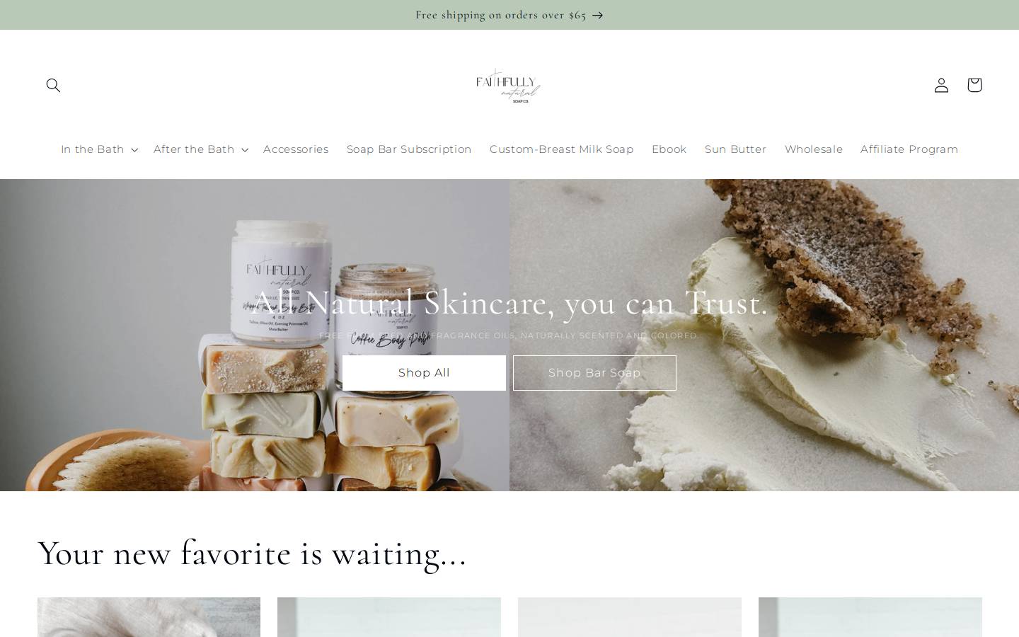 faithfullynaturalsoapco.com homepage screenshot