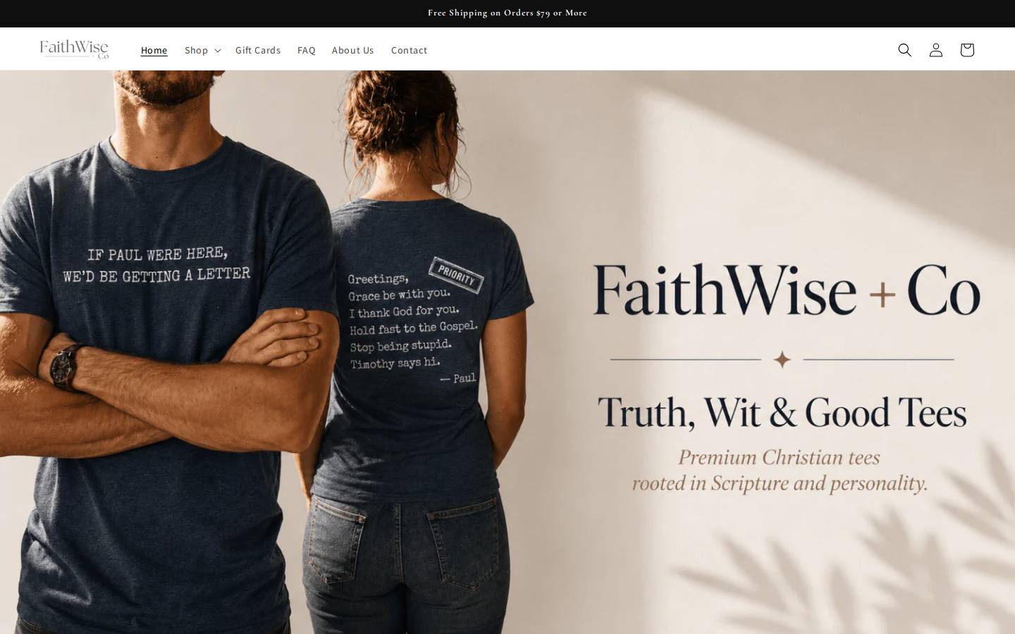 Faithwiseco homepage screenshot