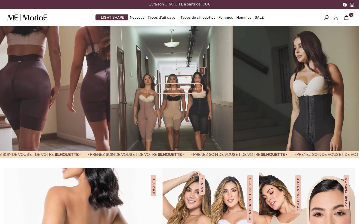 Fajas MariaE homepage screenshot