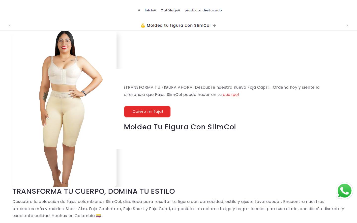fajasslimcol.com homepage screenshot