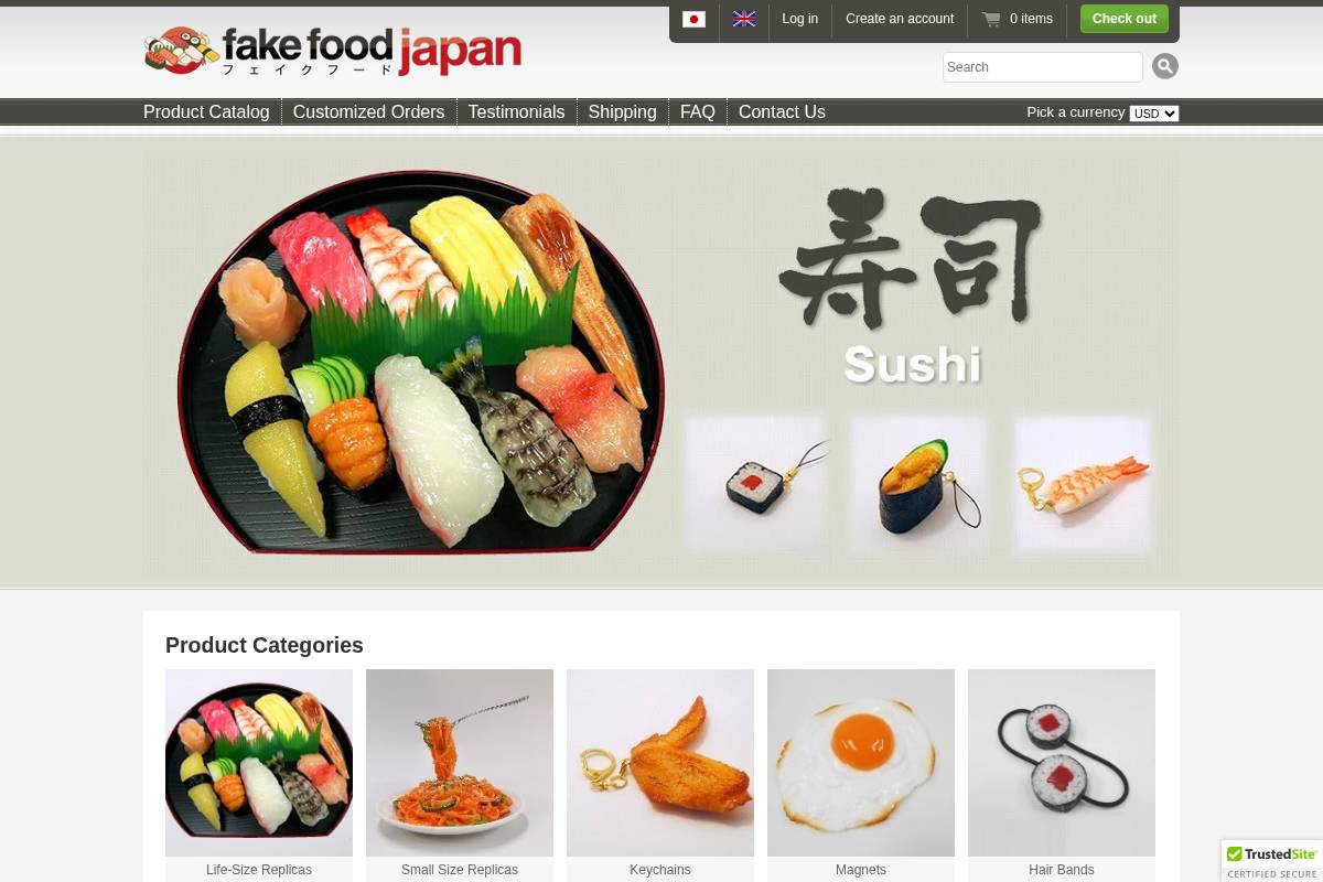 fakefoodjapan.com homepage screenshot