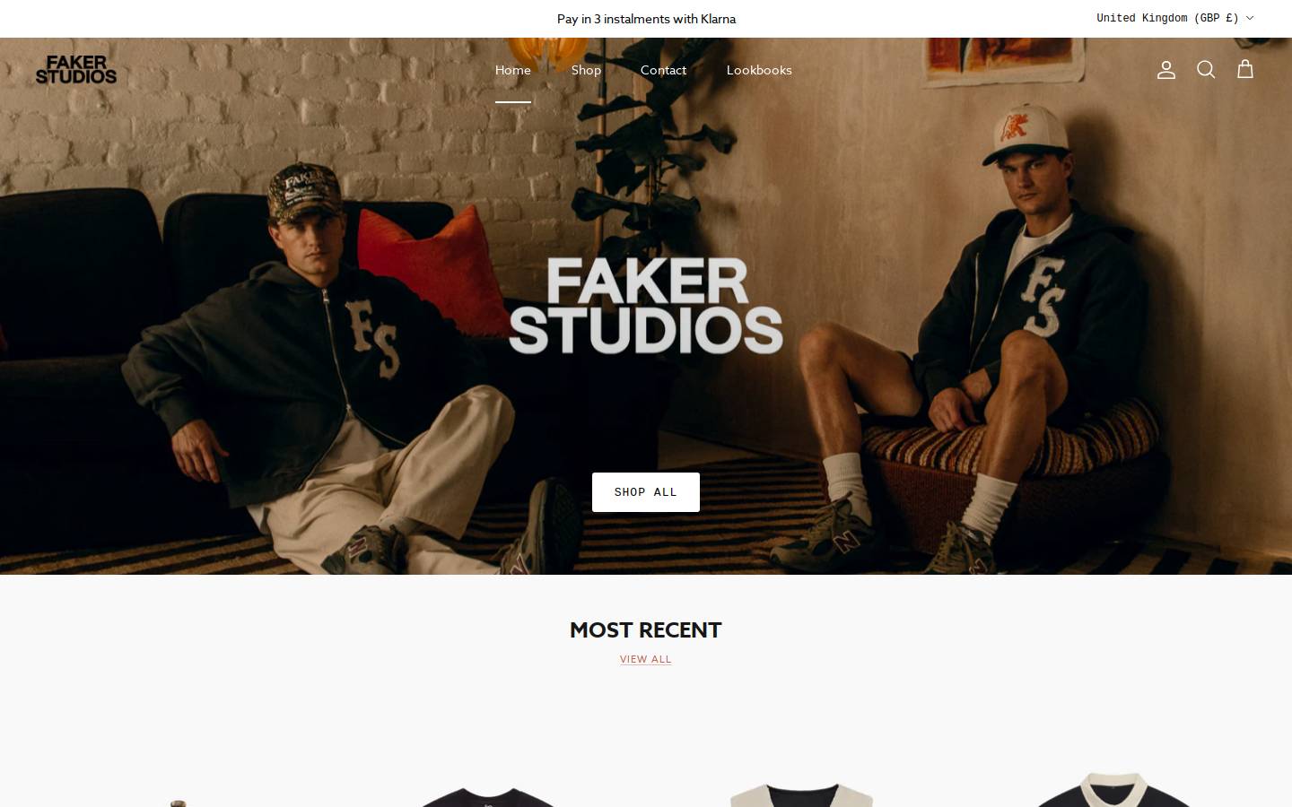 FAKER STUDIOS homepage screenshot