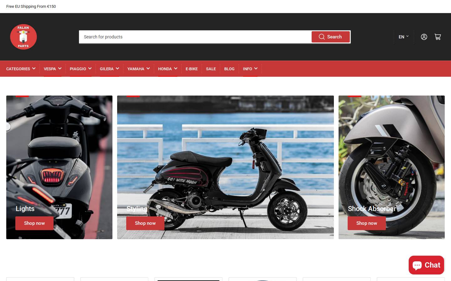 falanparts.com homepage screenshot